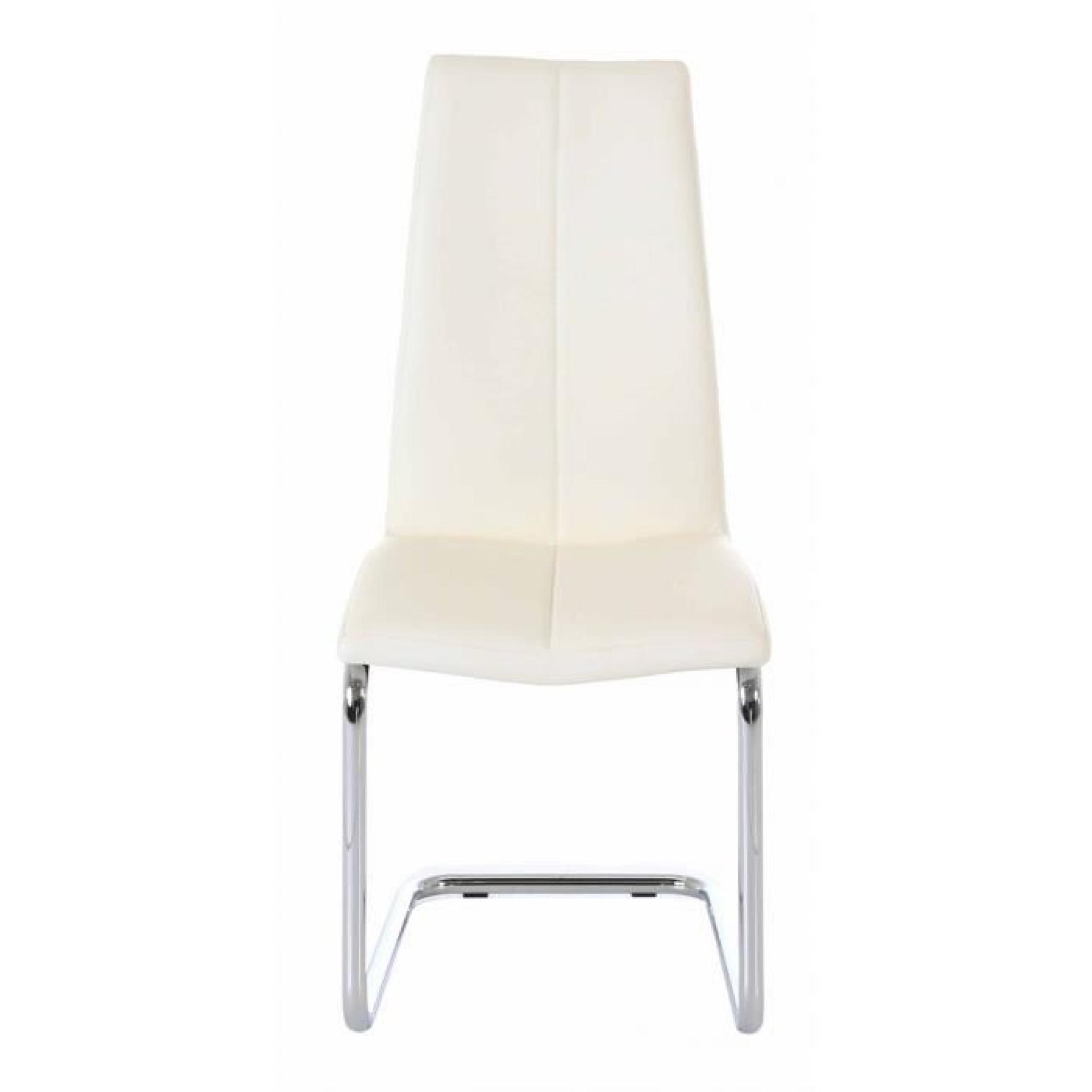 4x Chaise PU blanc Lyza - Id'Click pas cher