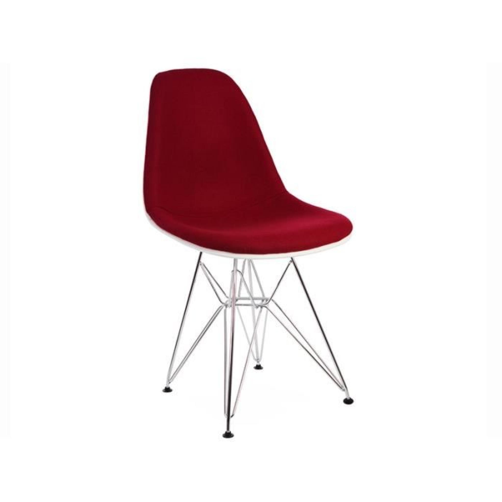 Chaise DSR rembourée laine - Rouge