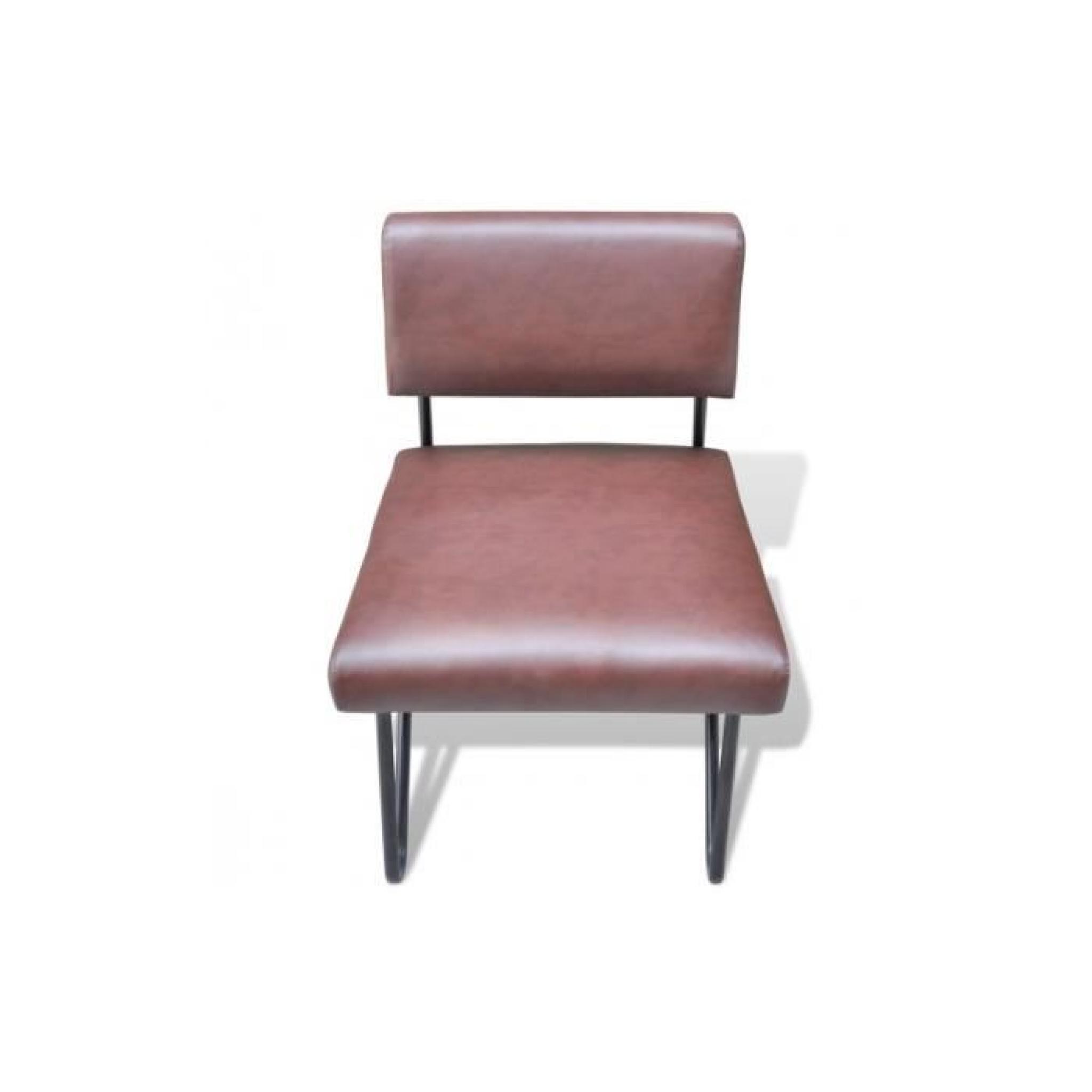 Chaise en cuir artificiel brun  Achat/Vente chaise salle a manger pas