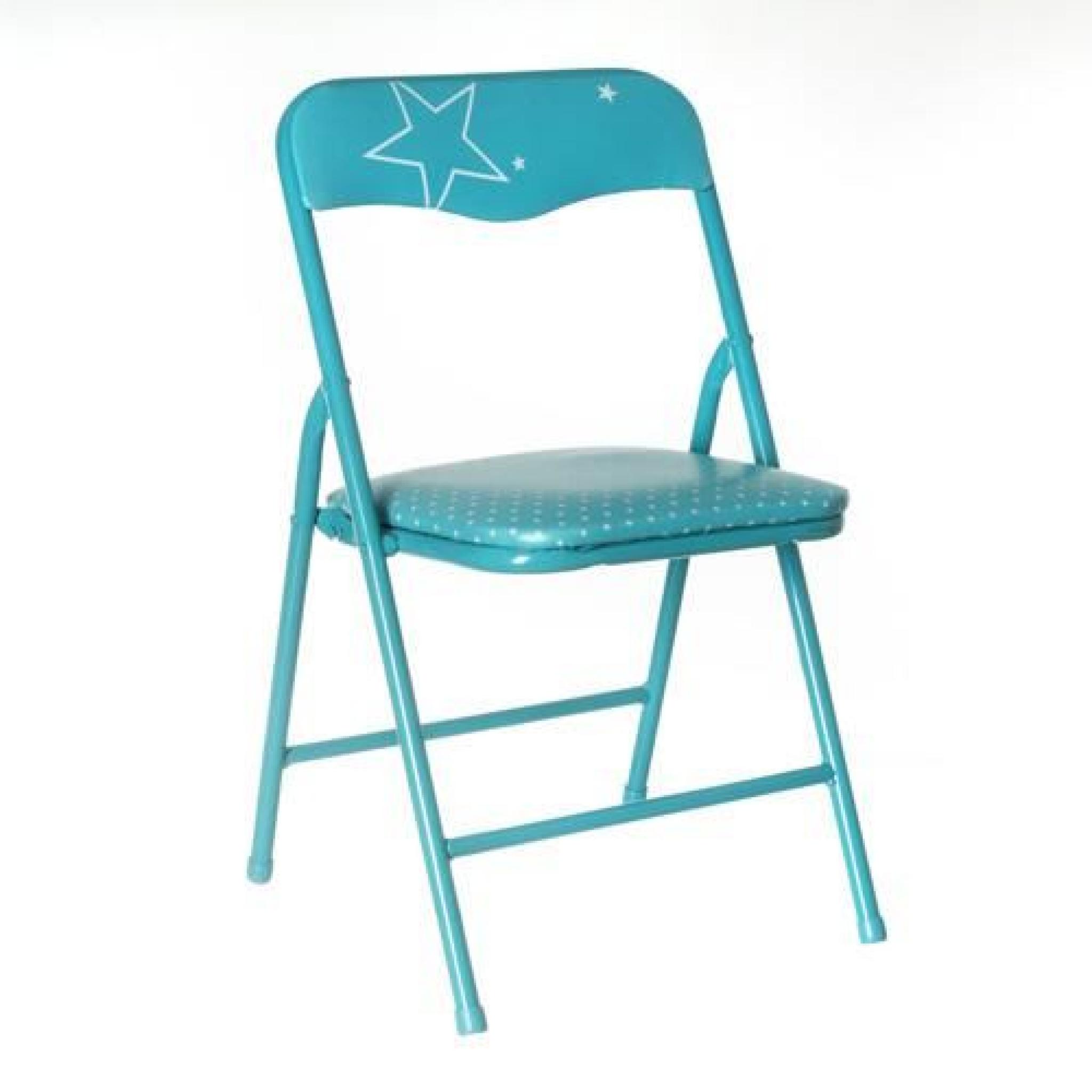 Chaise pliante Enfant - Métal - Bleu lagon