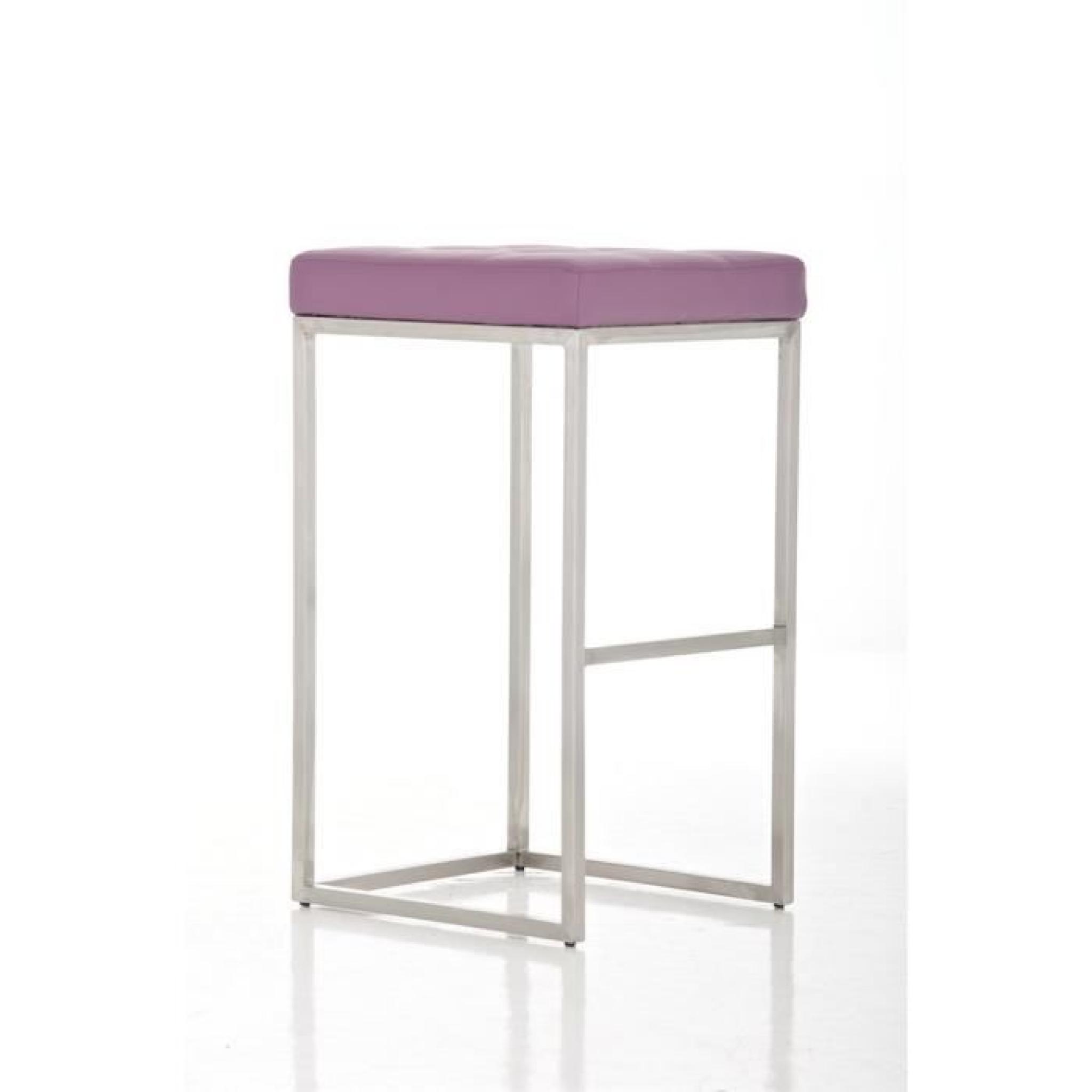 CLP Tabouret de bar en acier inoxydable LUGANO, 4 pattes, hauteur de l´assise 77 cm, rembourrage épais de 7 cm, 10 couleurs au ch...