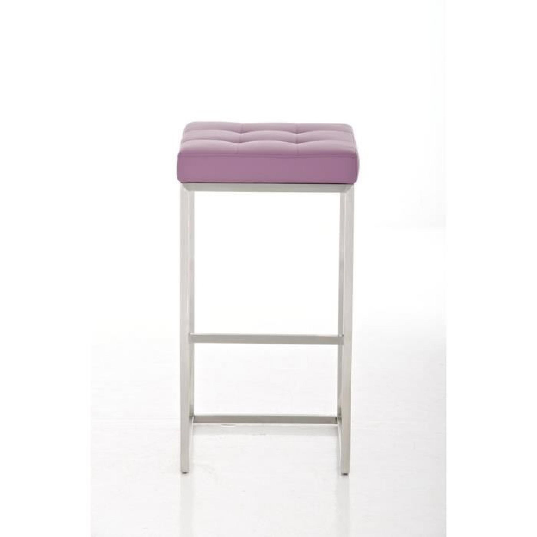 CLP Tabouret de bar en acier inoxydable LUGANO, 4 pattes, hauteur de l´assise 77 cm, rembourrage épais de 7 cm, 10 couleurs au ch... pas cher