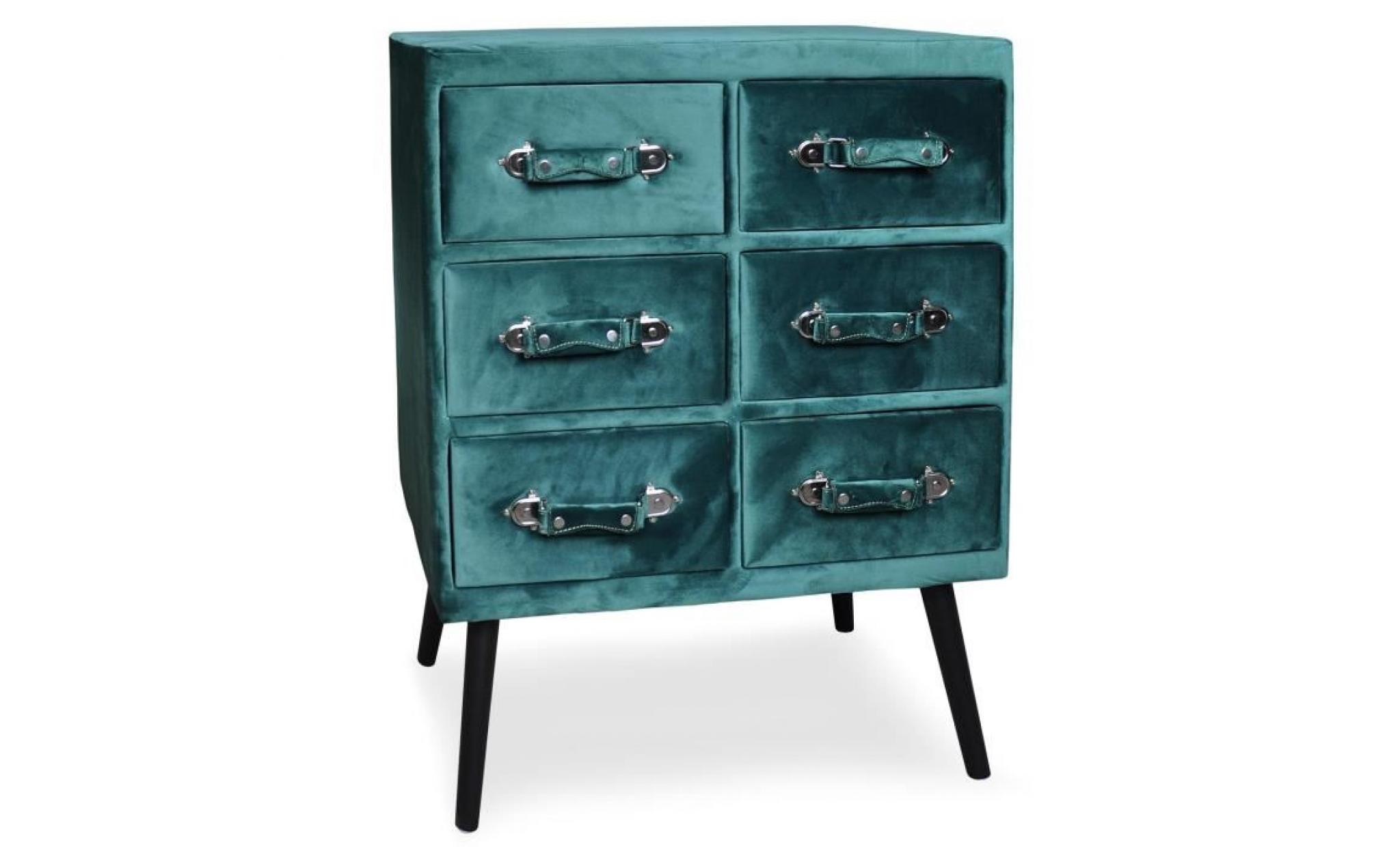 commode 6 tiroirs bardo velours vert