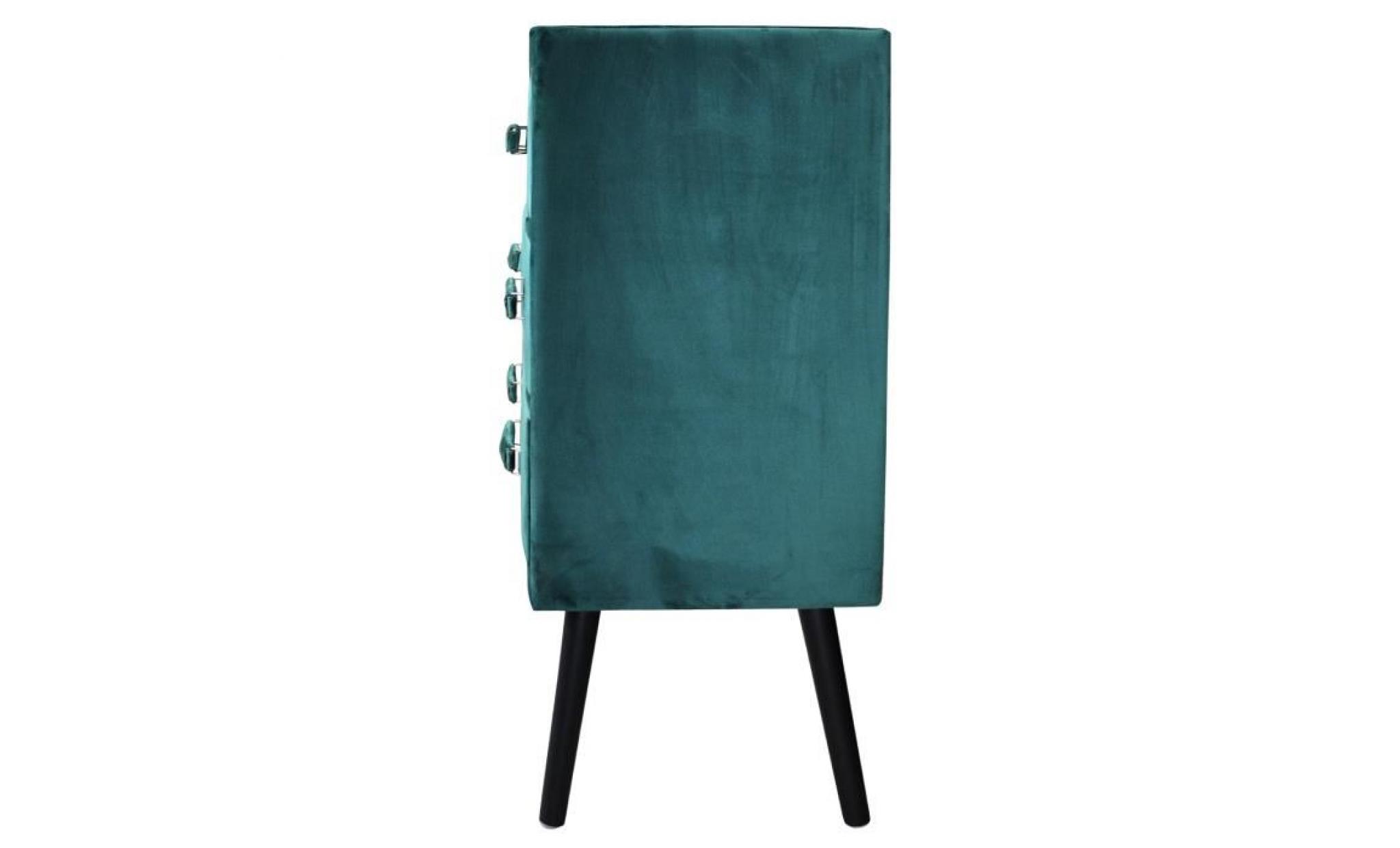 commode 6 tiroirs bardo velours vert pas cher