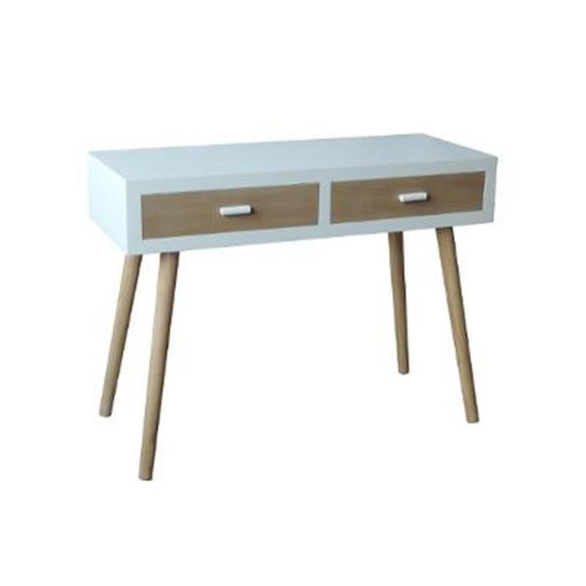 Console 2 tiroirs Helga MDF, L.100 x l.39 x h.75 cm