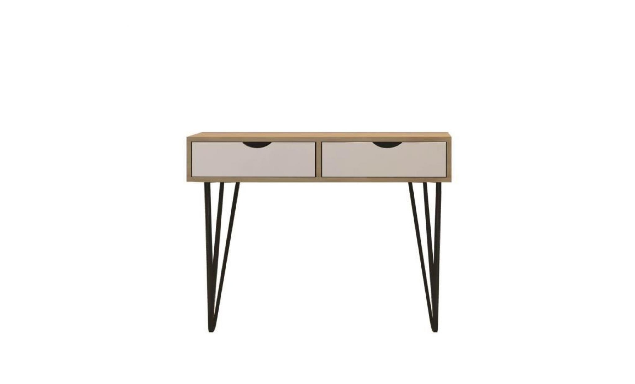 console moderne enora   120 x 67 cm   beige et blanc pas cher