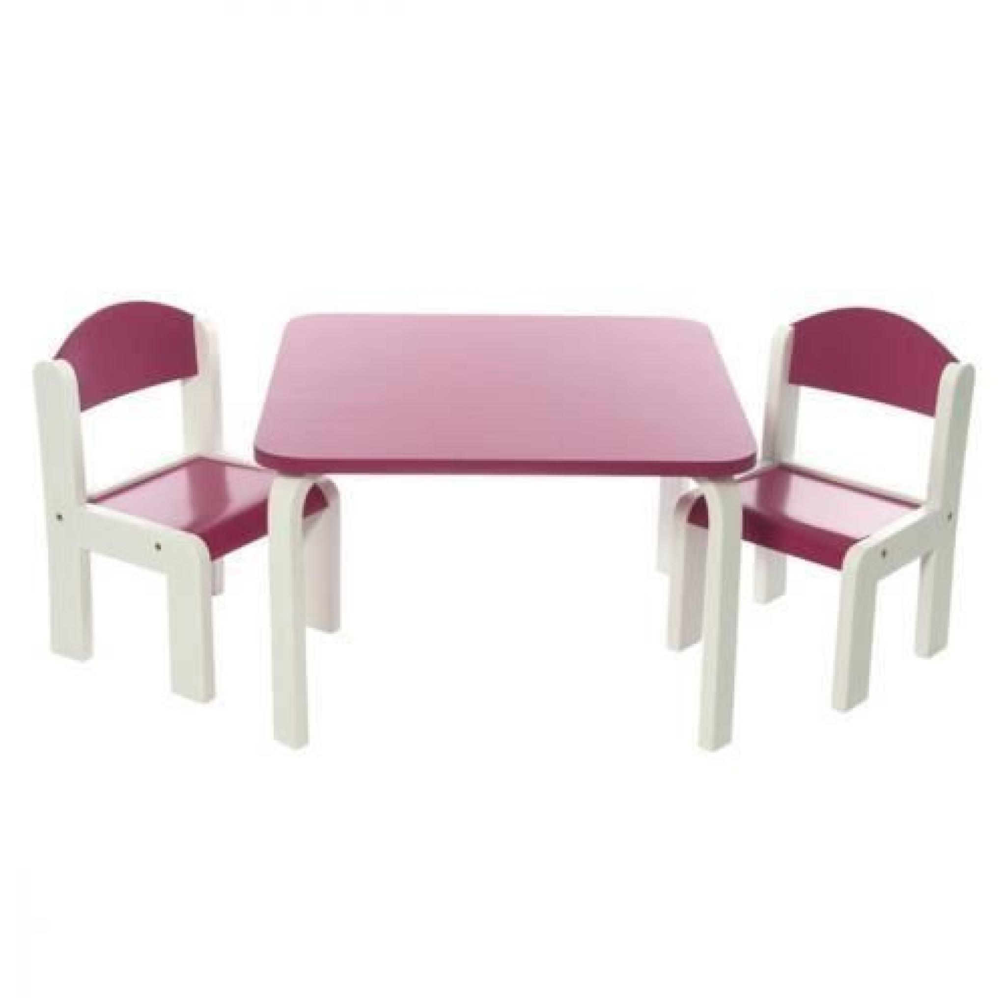 Ensemble table + chaises Fabio - fuchsia