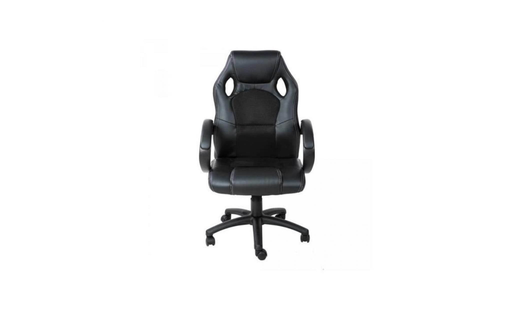 fauteuil de bureau chaise siège sport ergonomique confortable noir 0508010 pas cher