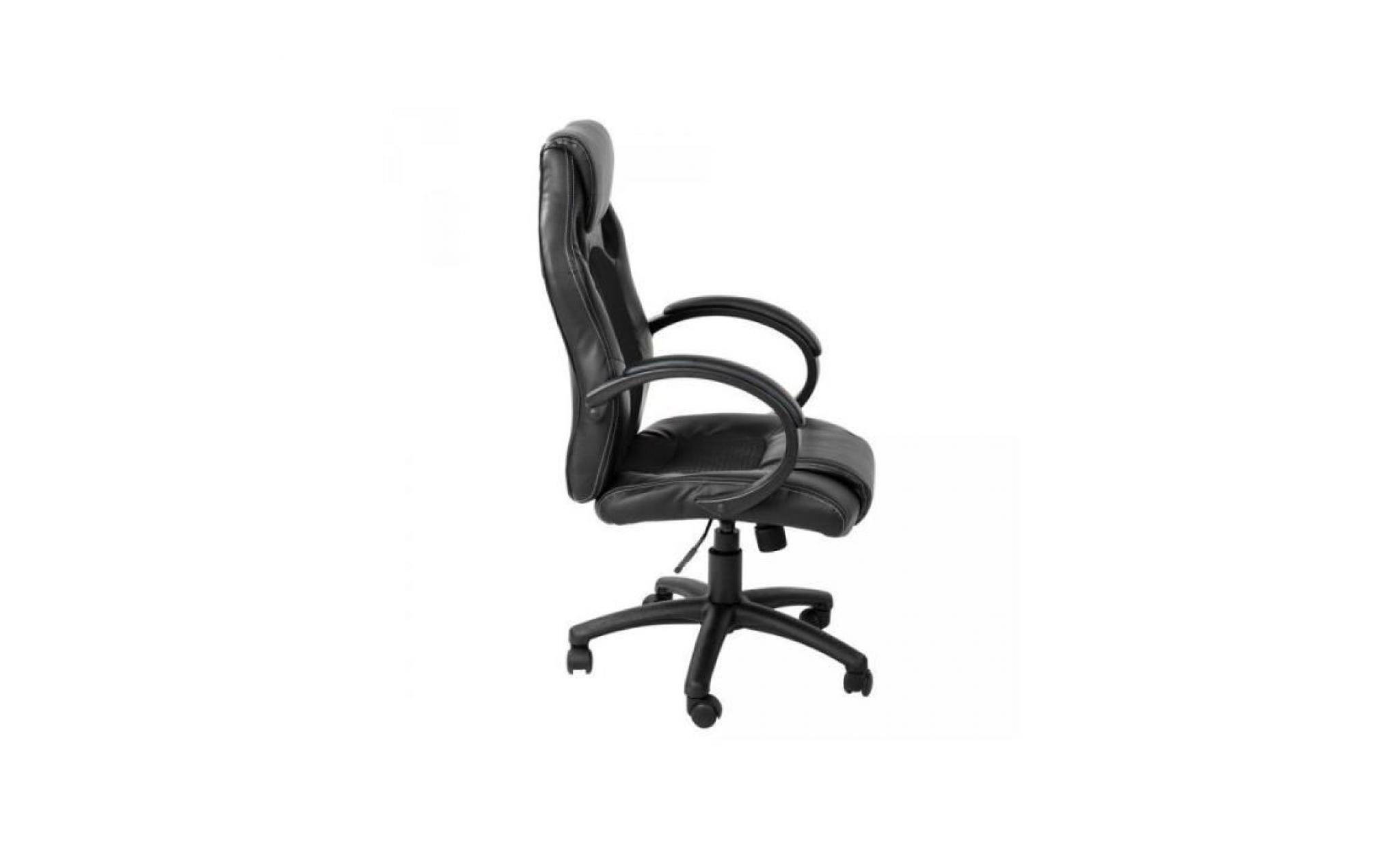 fauteuil de bureau chaise siège sport ergonomique confortable noir 0508010 pas cher