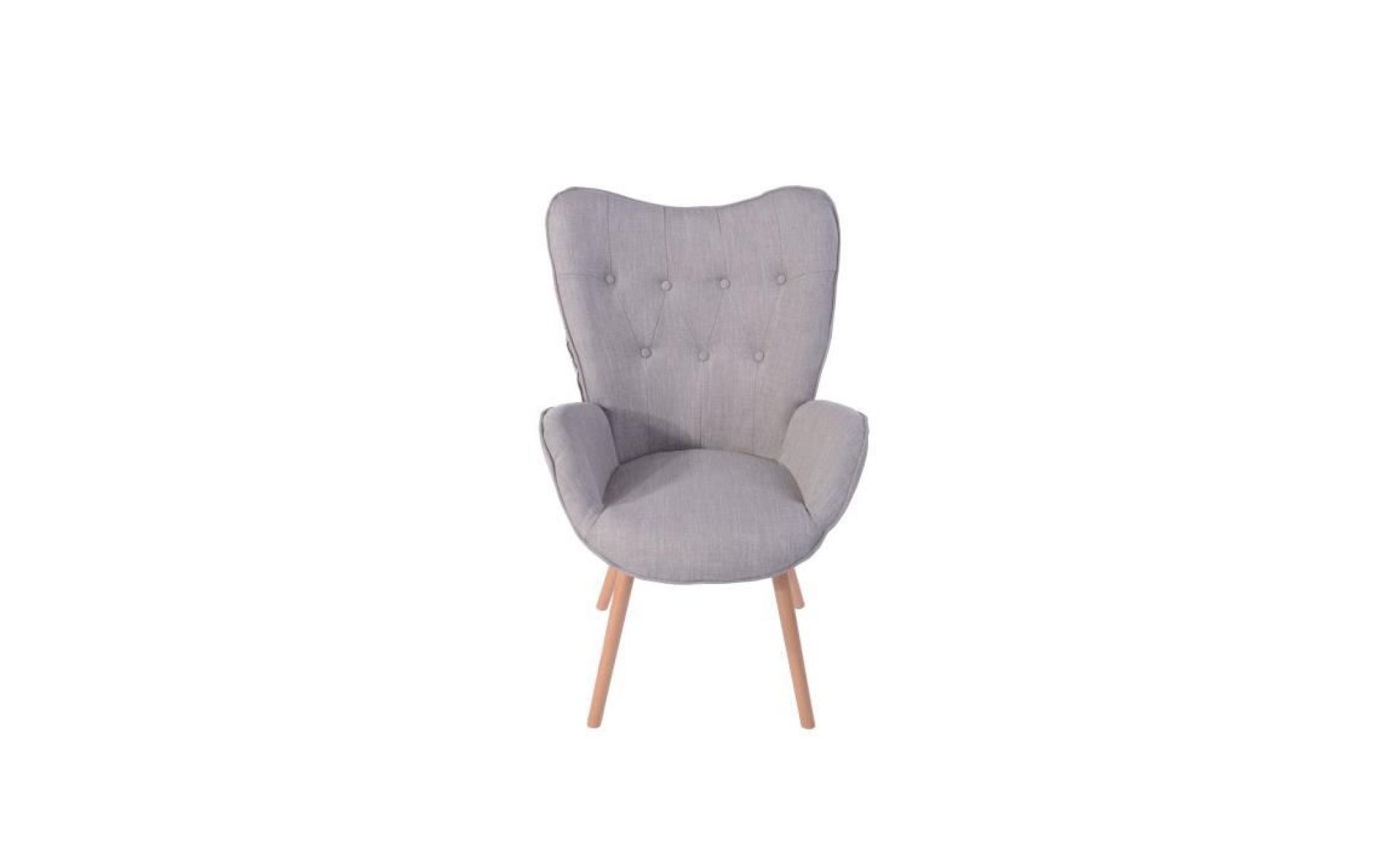 fauteuil   tissu gris clair   contemporain   l 68 x p 73 cm pas cher