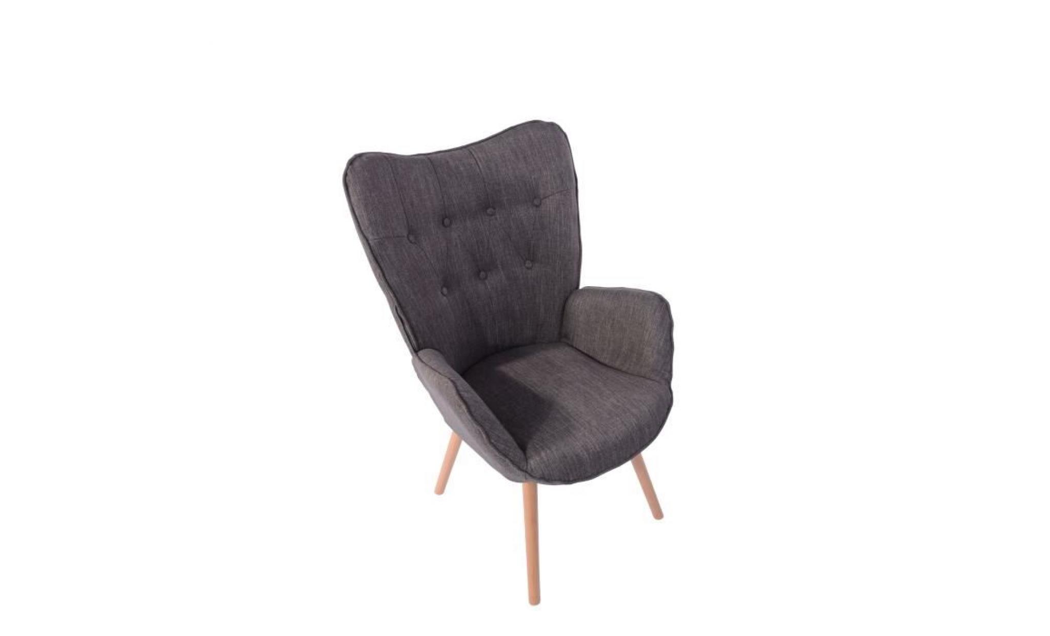 fauteuil   tissu gris   contemporain   l 68 x p 73 cm pas cher