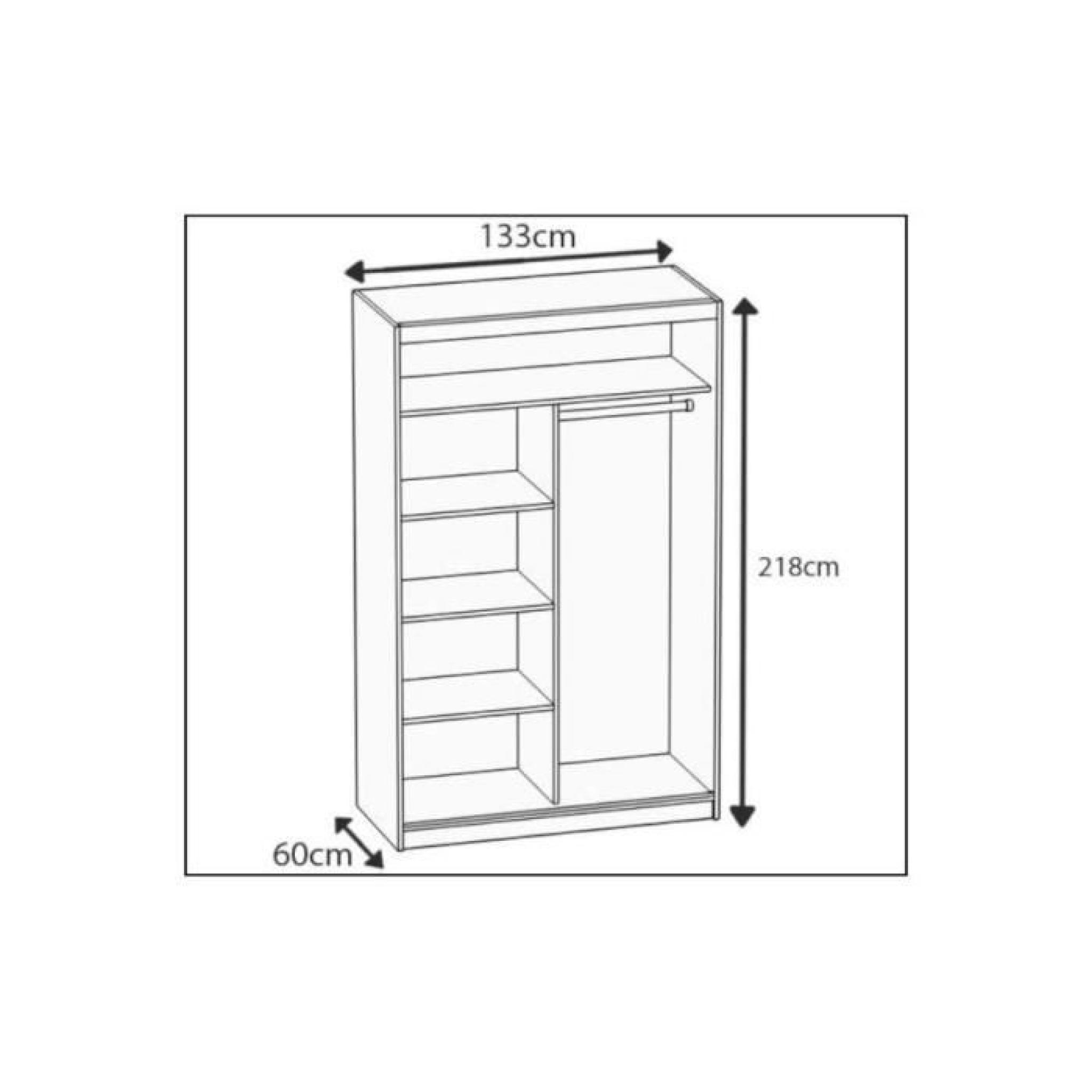 Geometric 1 Armoire 218-133-60 Couleur: Blanc mat-Motif 2- Poignée noire pas cher