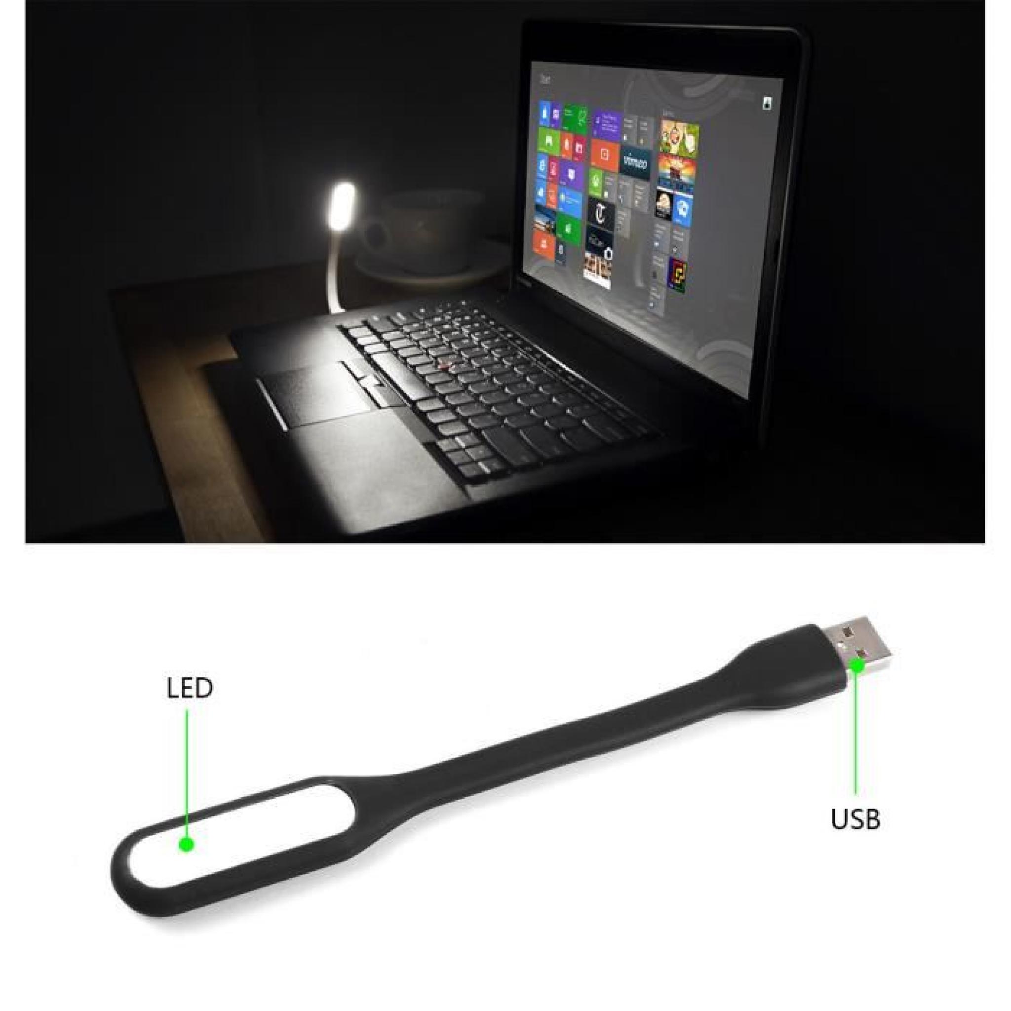 Lampe clavier à led flexible NOIR connexion USB pas cher