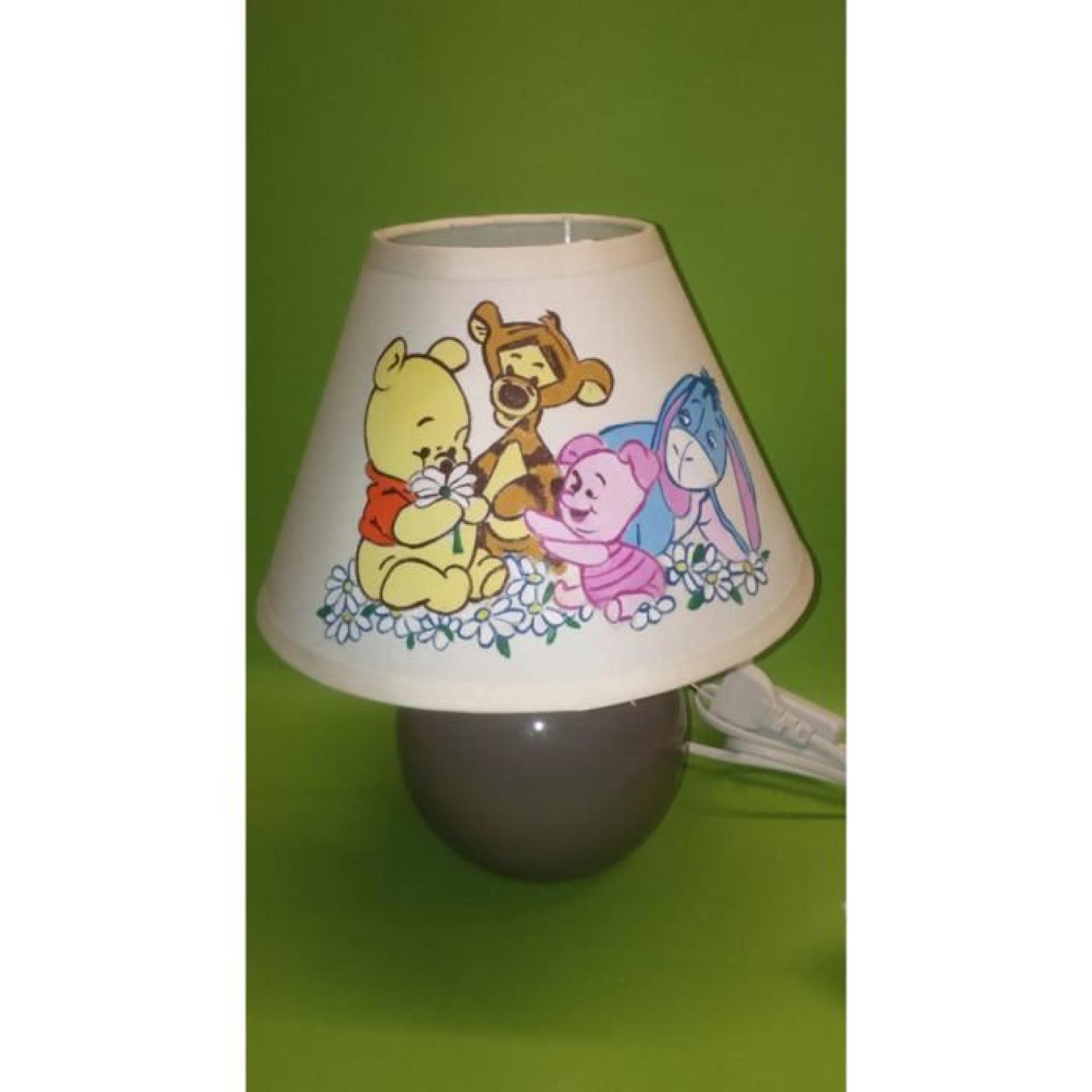 lampe de chevet winnie bourriquet tigrou  peint main 