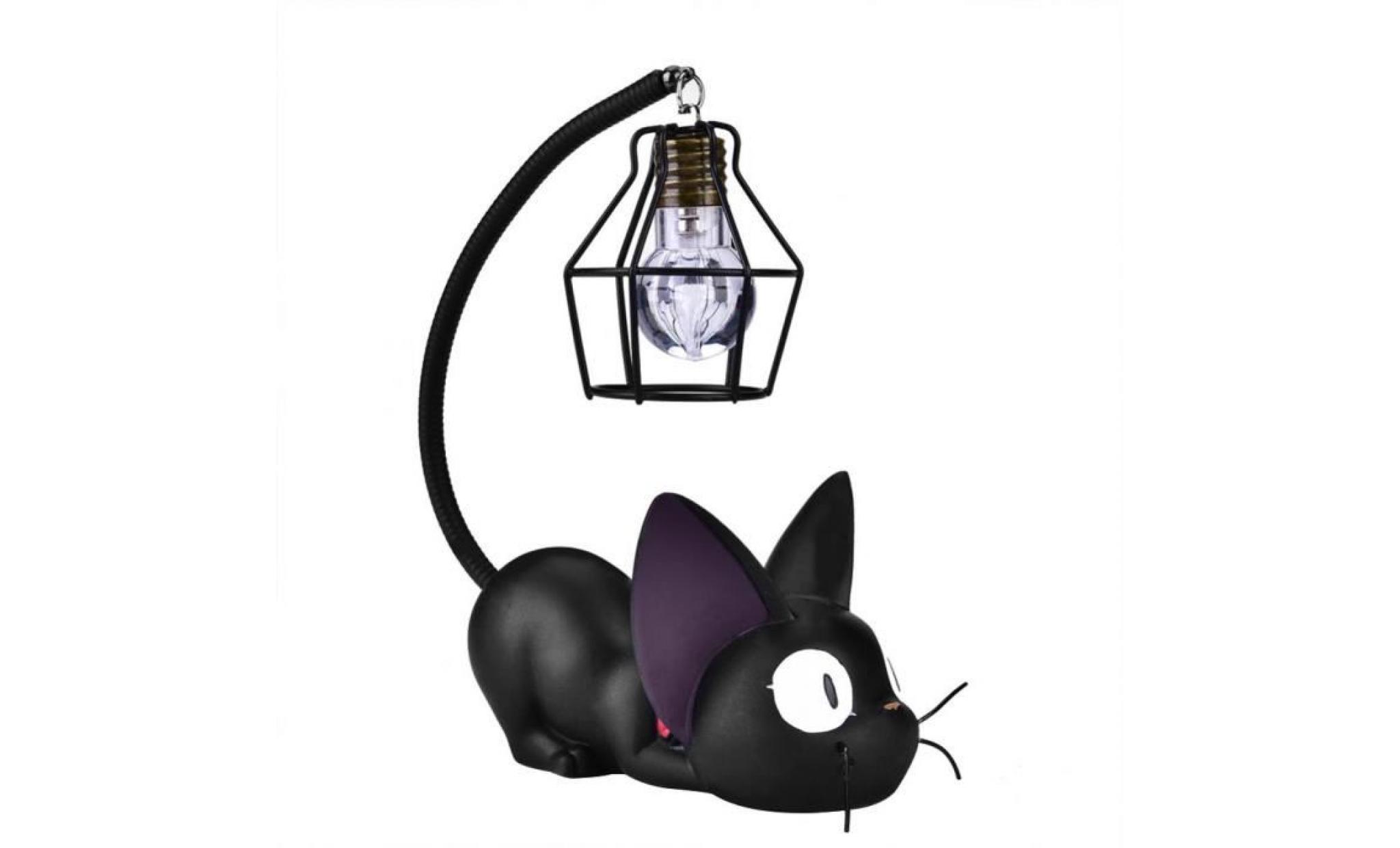 lampe de nuit mignon chat lampe de bureau artisanat (yeux noir)    dq france pas cher