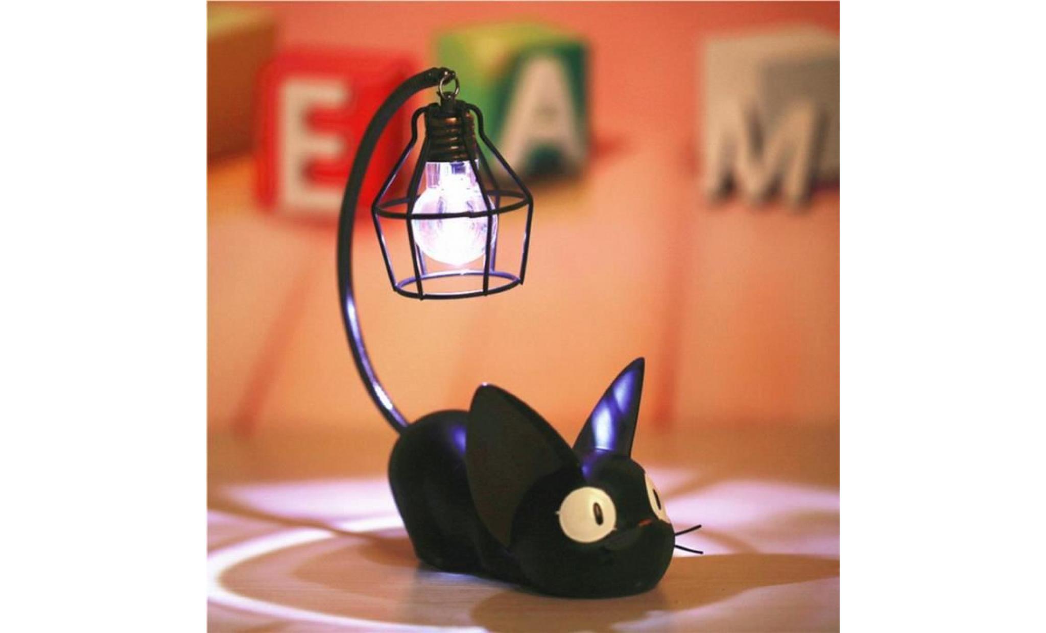 lampe de nuit mignon chat lampe de bureau artisanat (yeux noir)    dq france pas cher