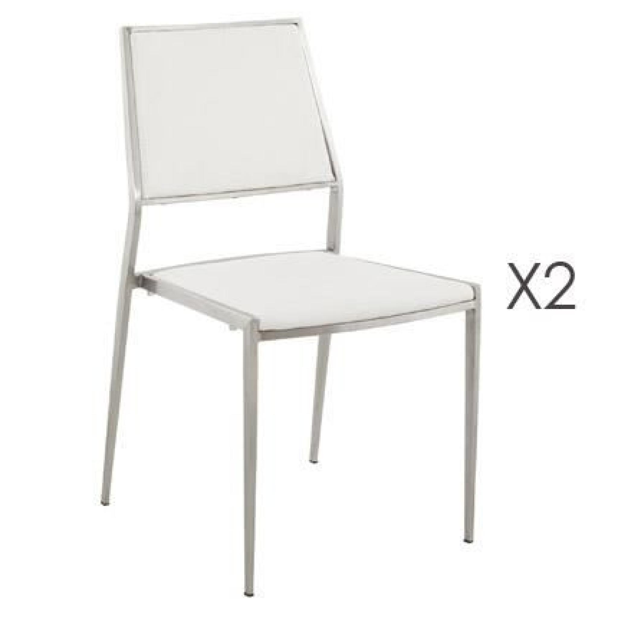 Lot de 2 chaises design 46x58x86cm BASTI - blanc