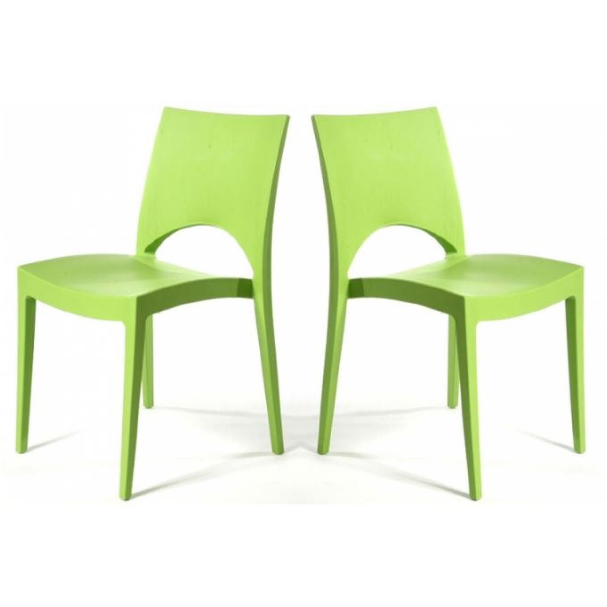 Lot de 2 chaises design verte pomme Venise