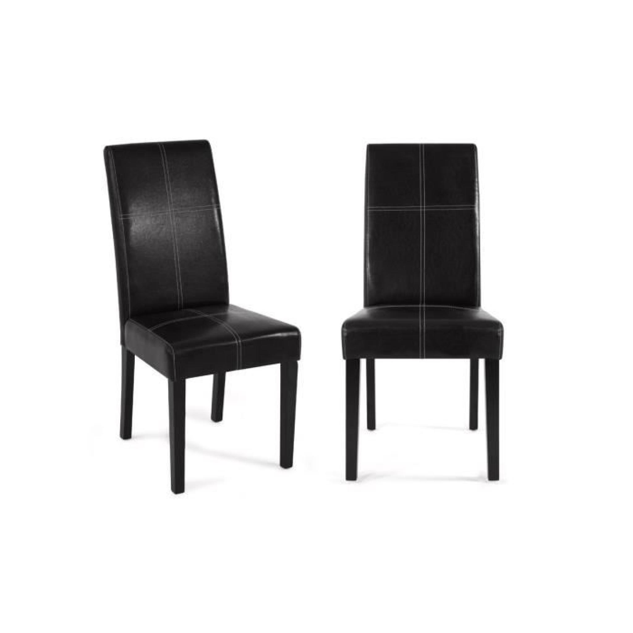 Lot de 2 chaises en PU Noir ELZA