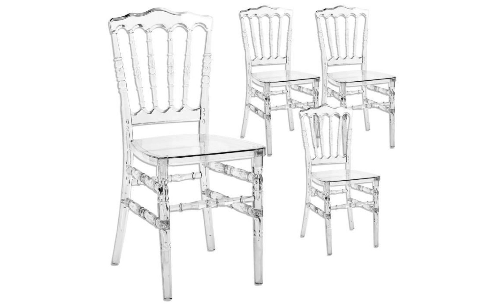 lot de 4 chaises transparant en plexi napoleon