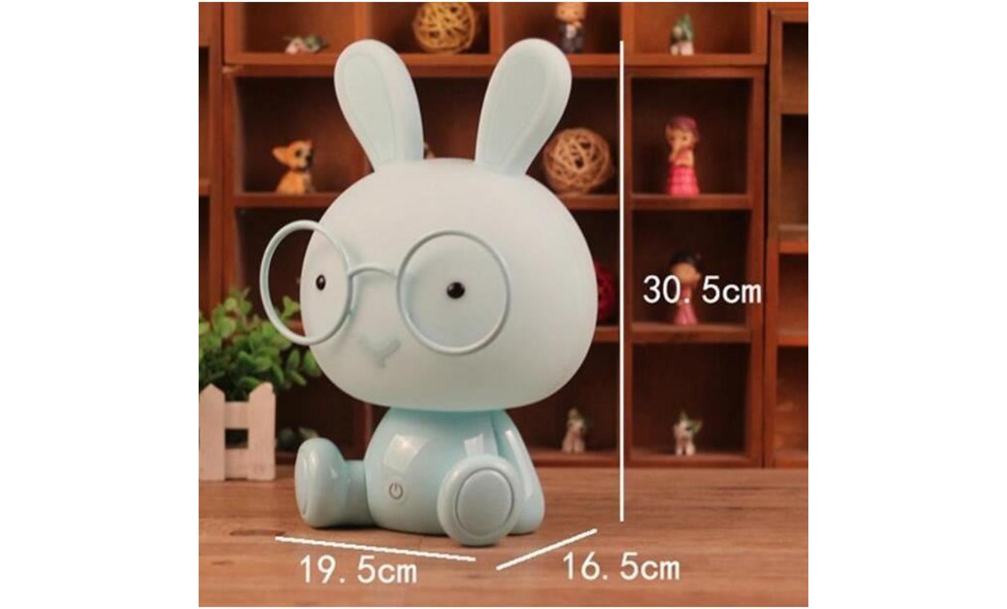 mignon bébé chambre lampe lapin veilleuse led lampe de nuit de noël cadeau de chevet décor enfants lunettes lapins lumières pas cher