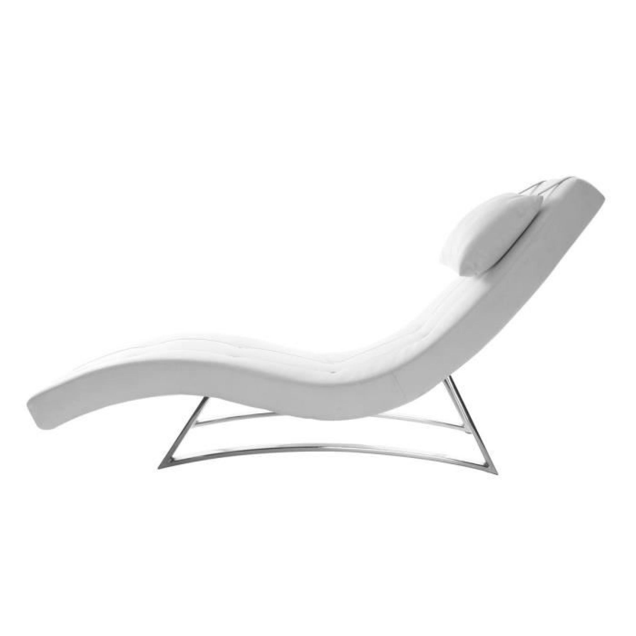 Miliboo - Chaise longue design blanc MONACO