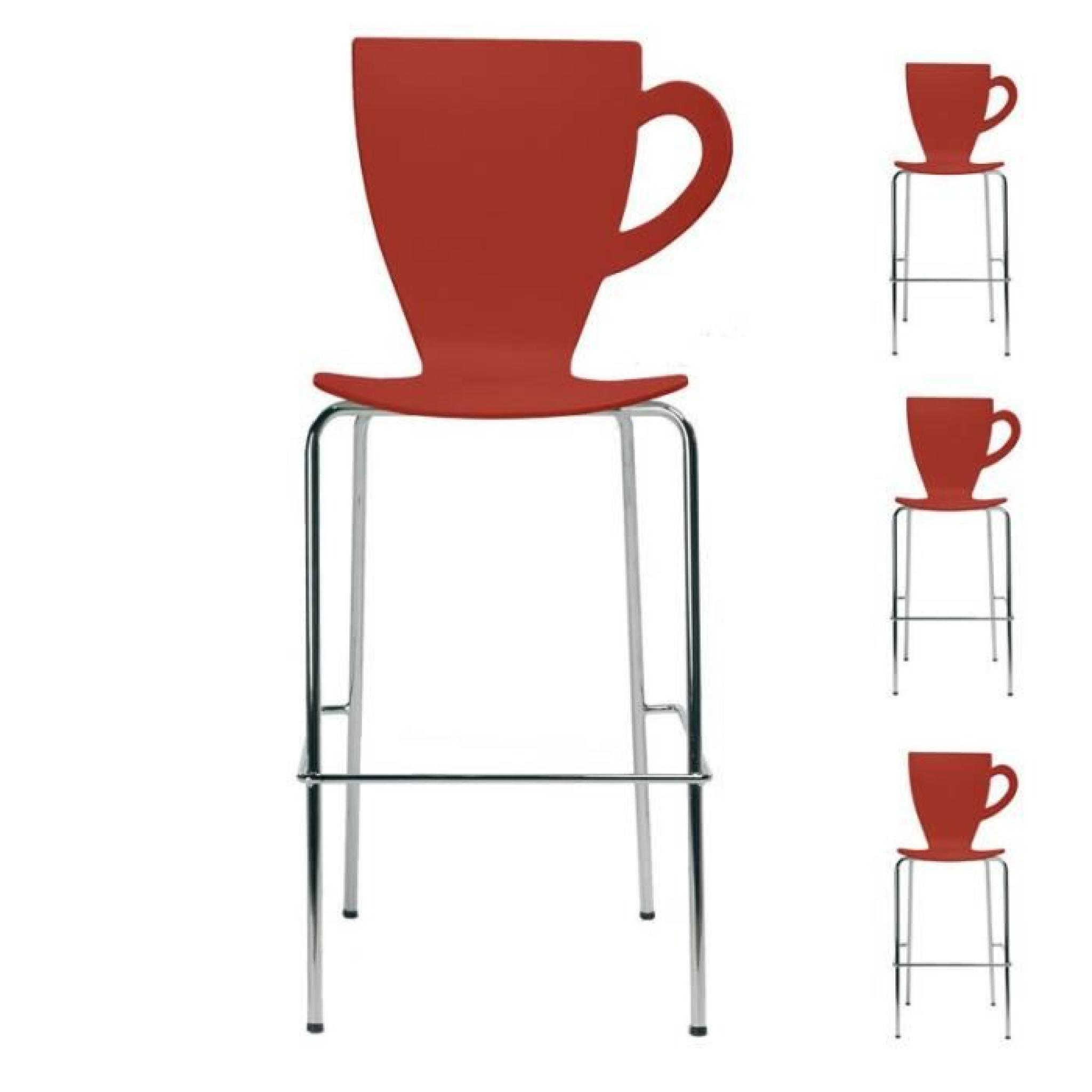 Quatuor de tabourets de bar Rouge - MUG