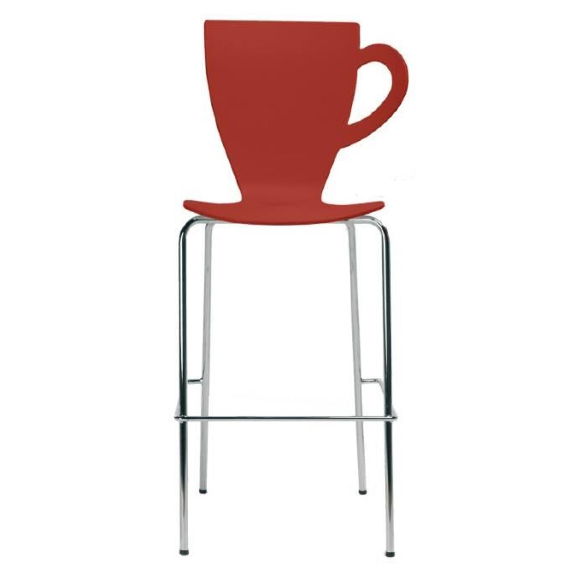 Quatuor de tabourets de bar Rouge - MUG pas cher