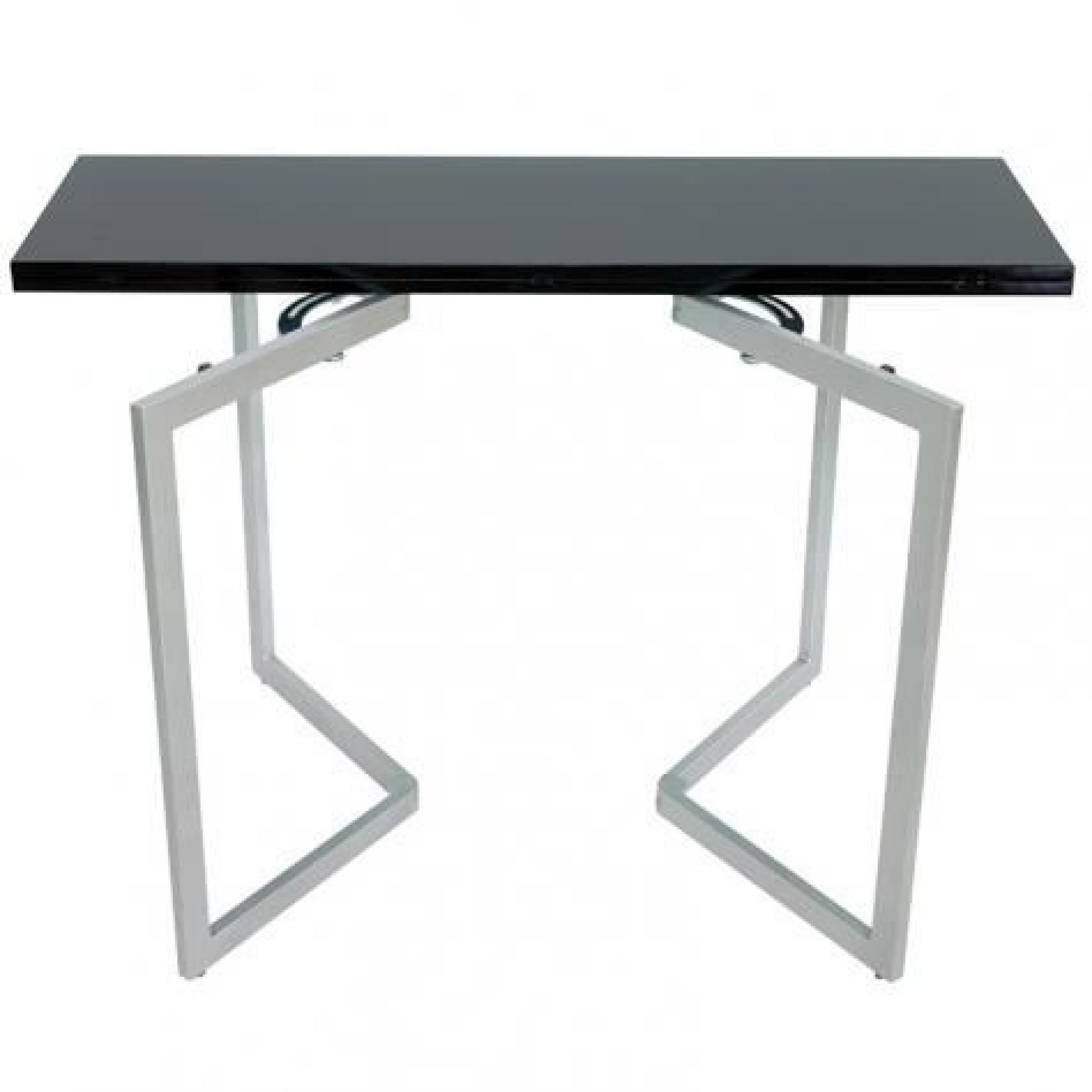 TABLE CONSOLE EXTENSIBLE NOIRE LAQUÉE TALIA pas cher