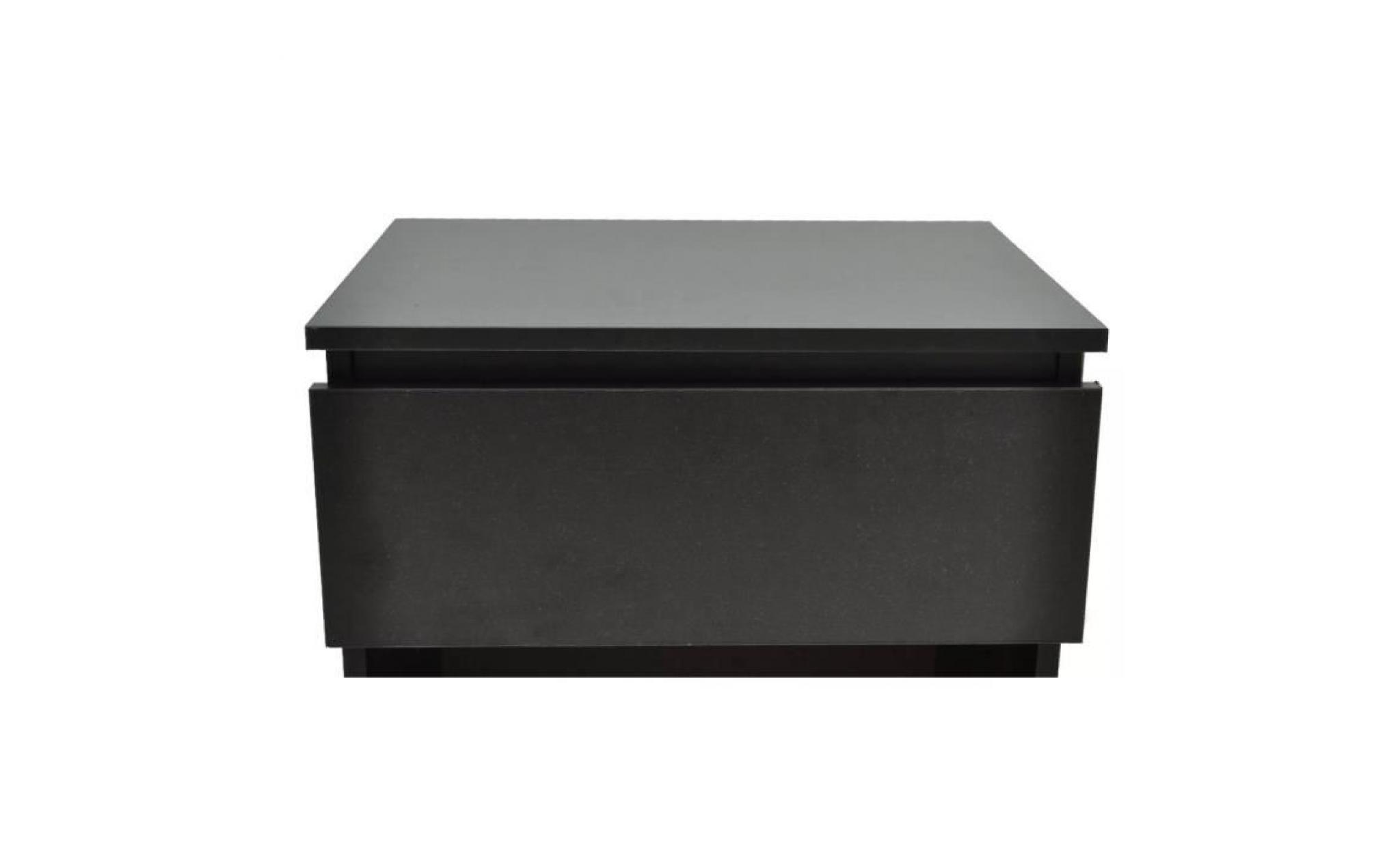 table de chevet 2 pcs avec 1 tiroir noir pas cher