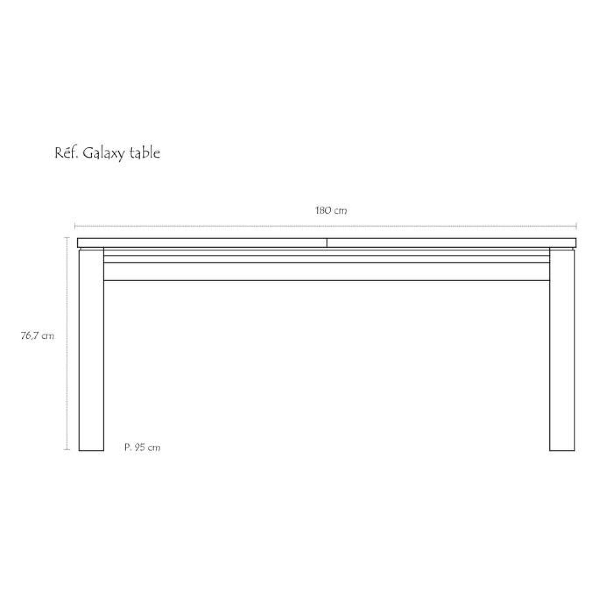 Table GALAXY W/O 180/95 (Orme - Orme - Nacré) pas cher