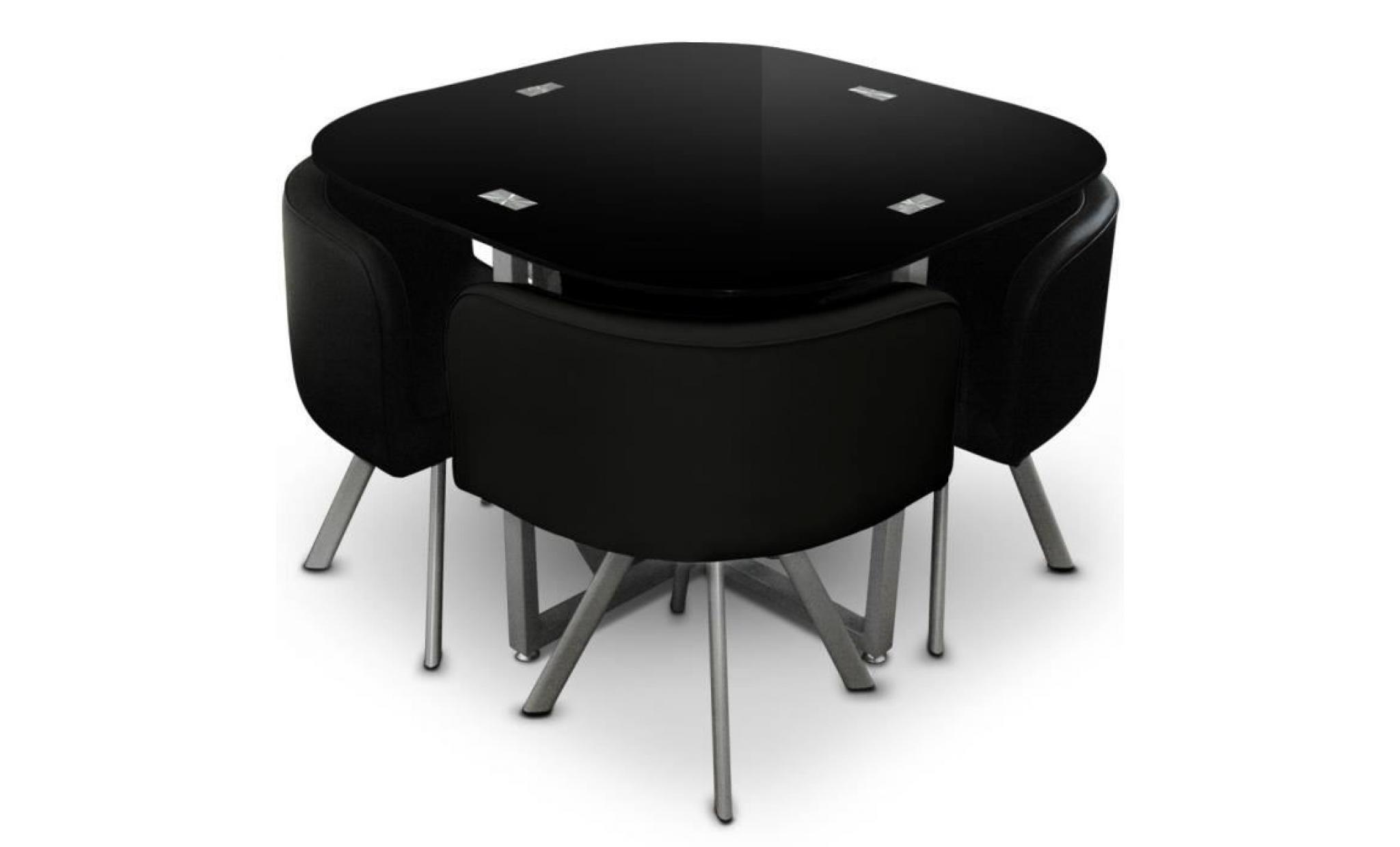 Table et chaises Mosaic 90 Noir pas cher