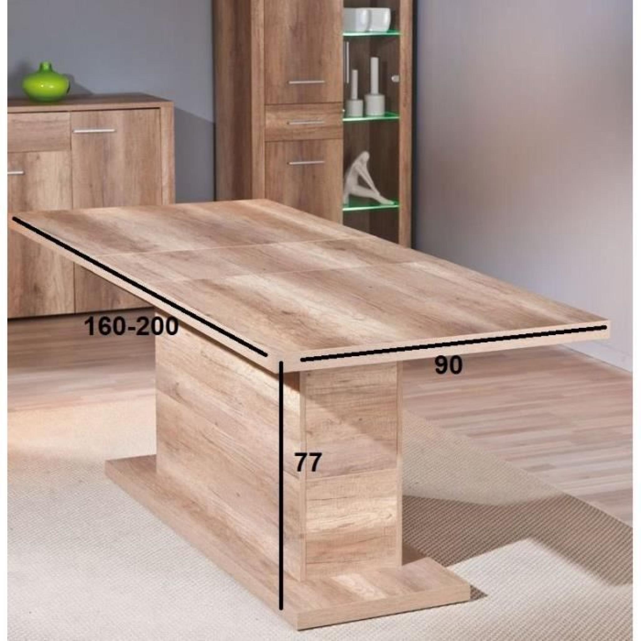 Table repas extensible ABSOLUTO en bois chene brut pas cher