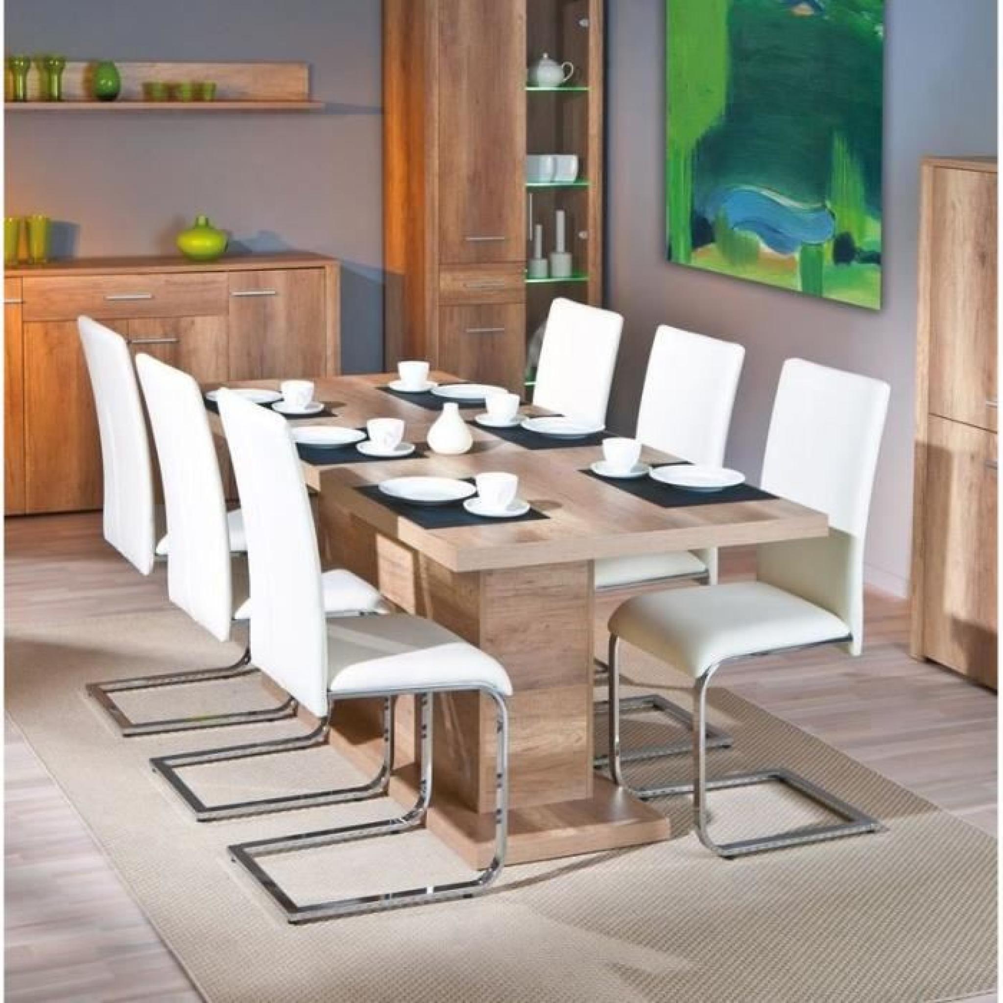 Table repas extensible ABSOLUTO en bois chene brut pas cher