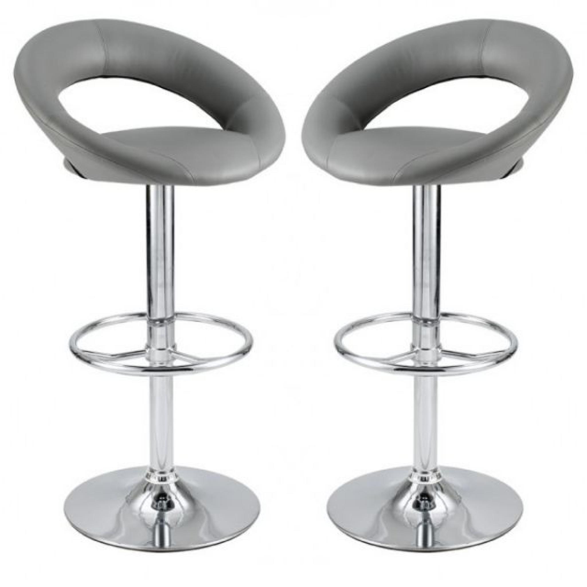 TABOURET DE BAR GRIS X 2 RIO