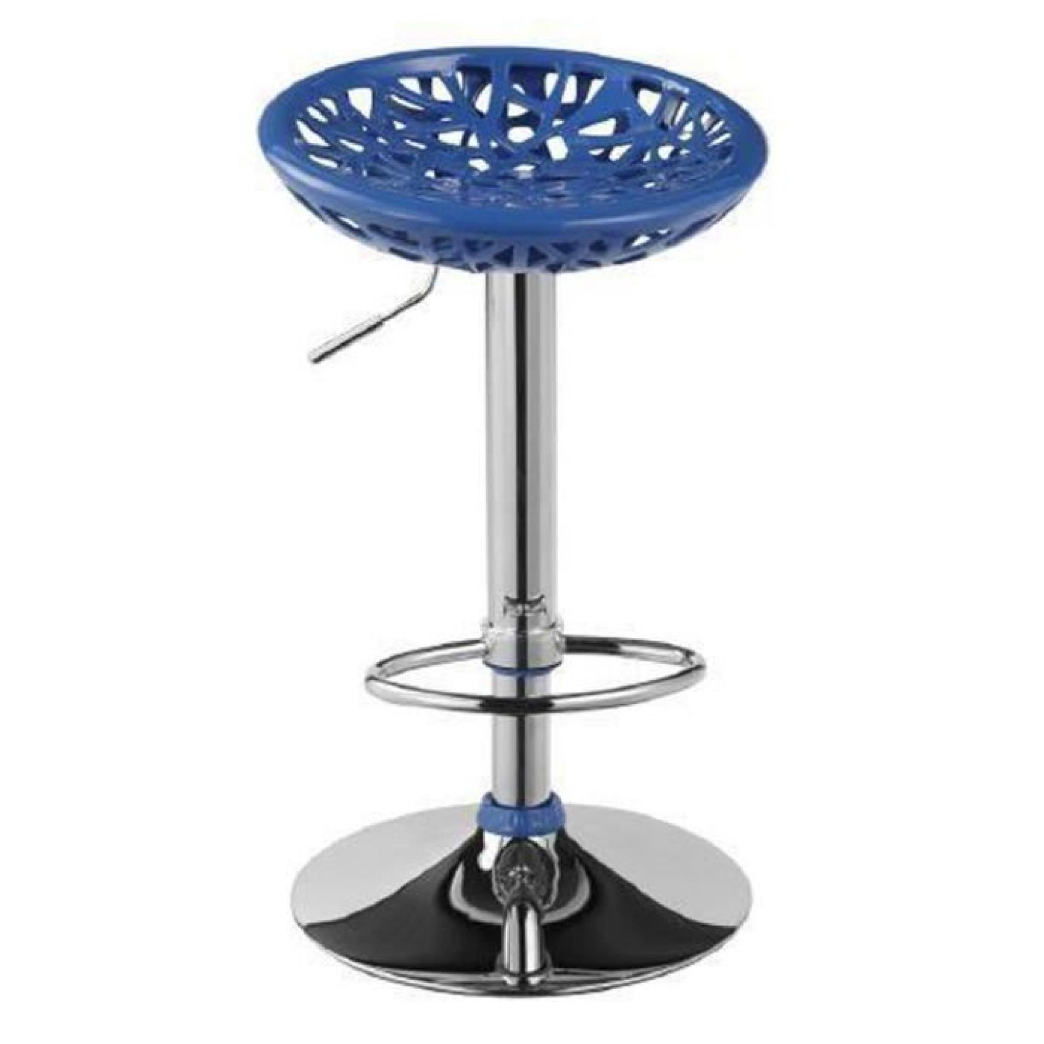 Tabouret de bar Niemeyer en bleu, P41 x L41 x H66-88 cm