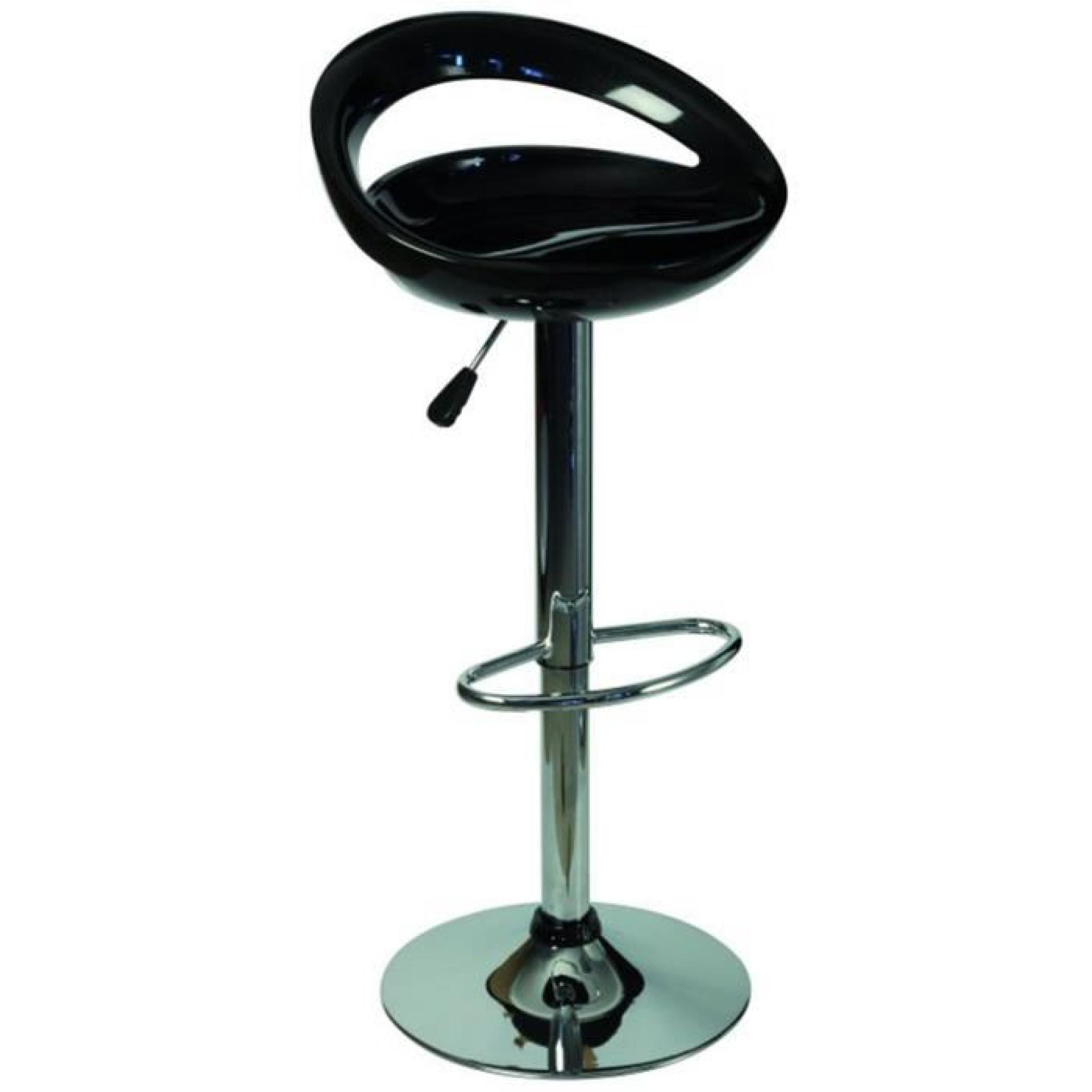 Tabouret de bar noir, L.465 X P.405 X Ht 600 mm