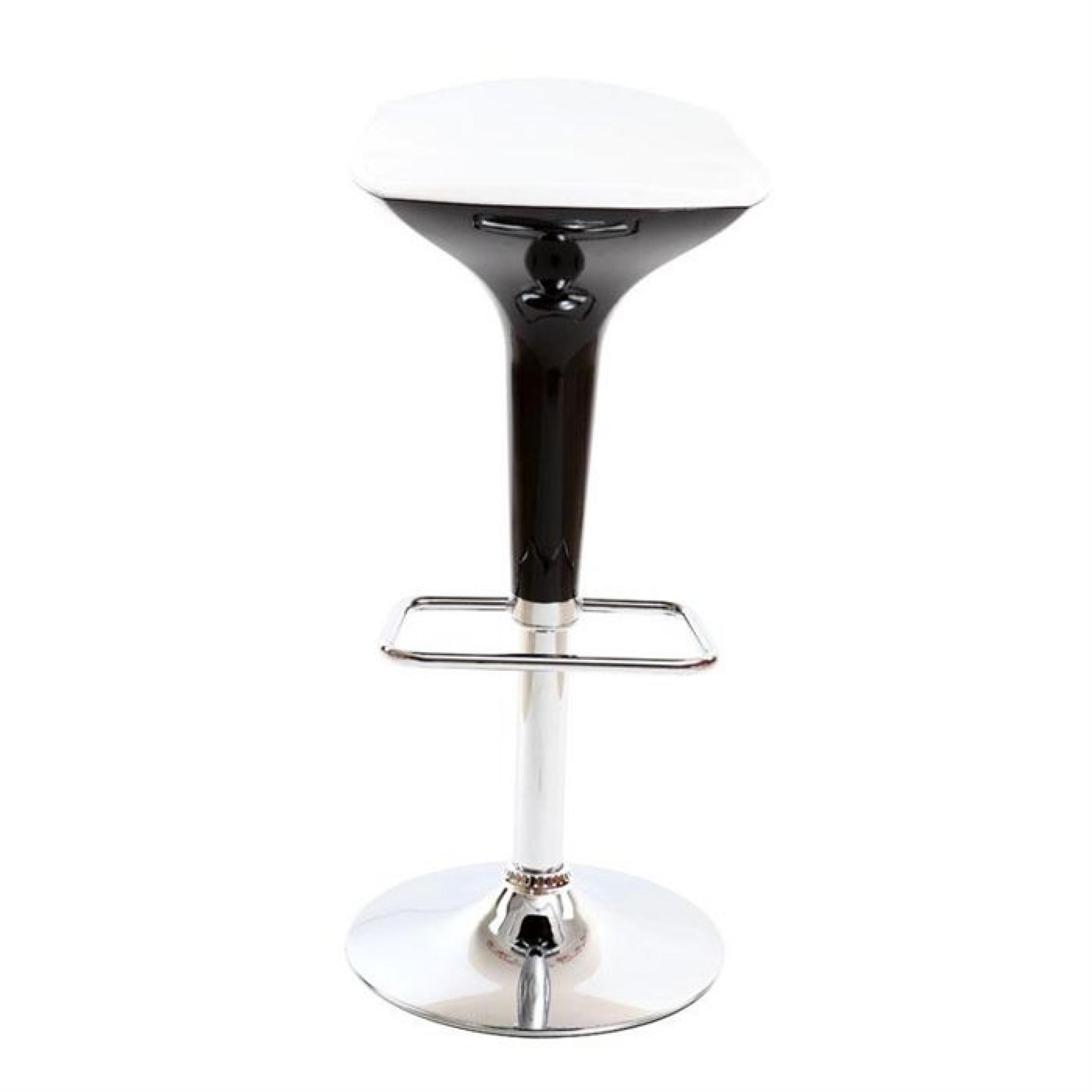 Tabouret de bar design noir et blanc VENUS pas cher