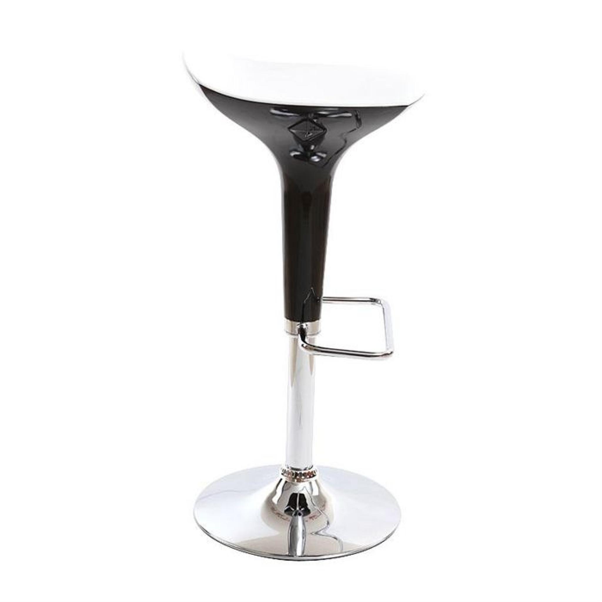 Tabouret de bar design noir et blanc VENUS pas cher