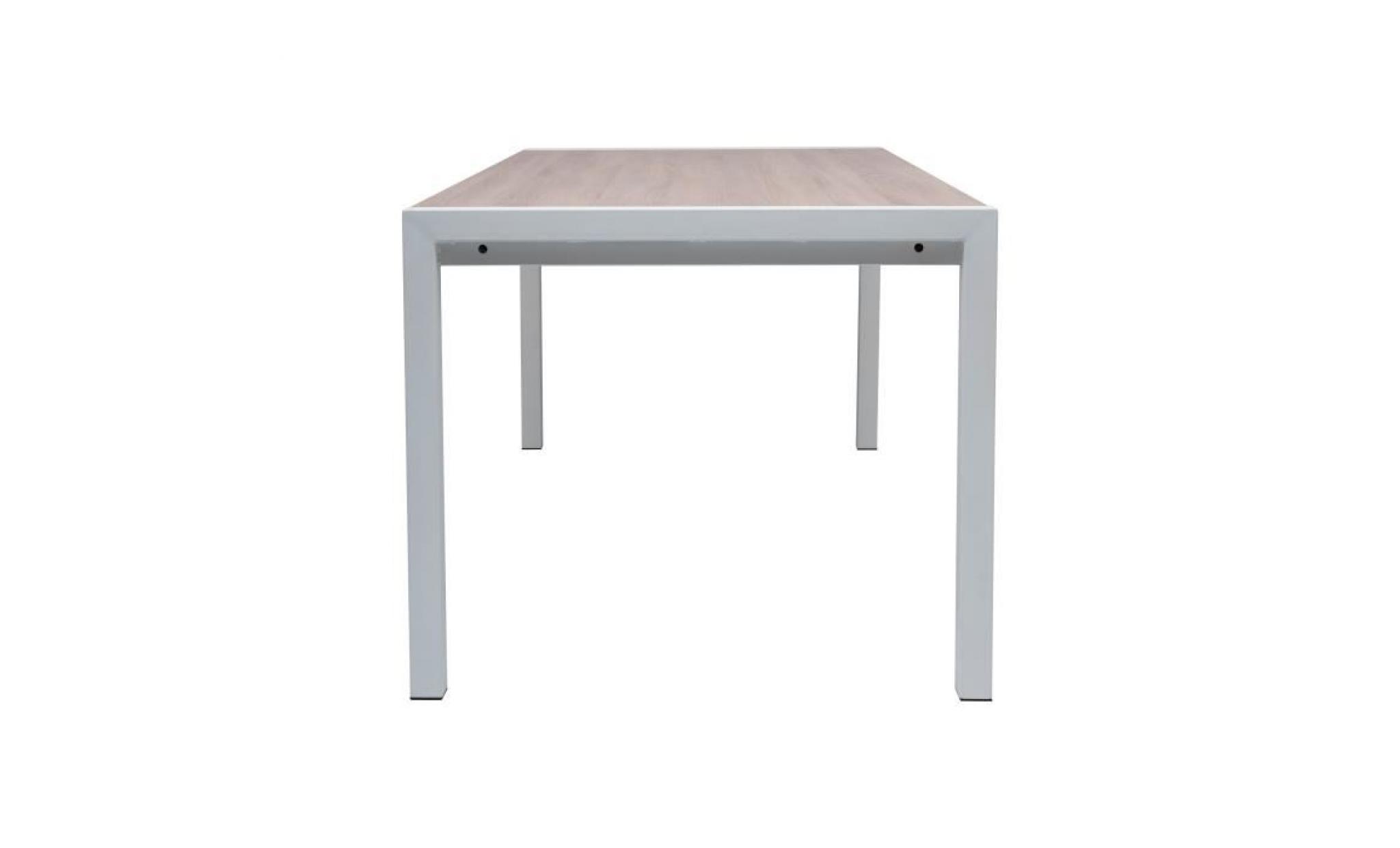 texas table à manger extensible de 6 à 10 personnes   décor chêne   pieds métal blanc   l 160/200/240 x l 90 x h 76 cm pas cher