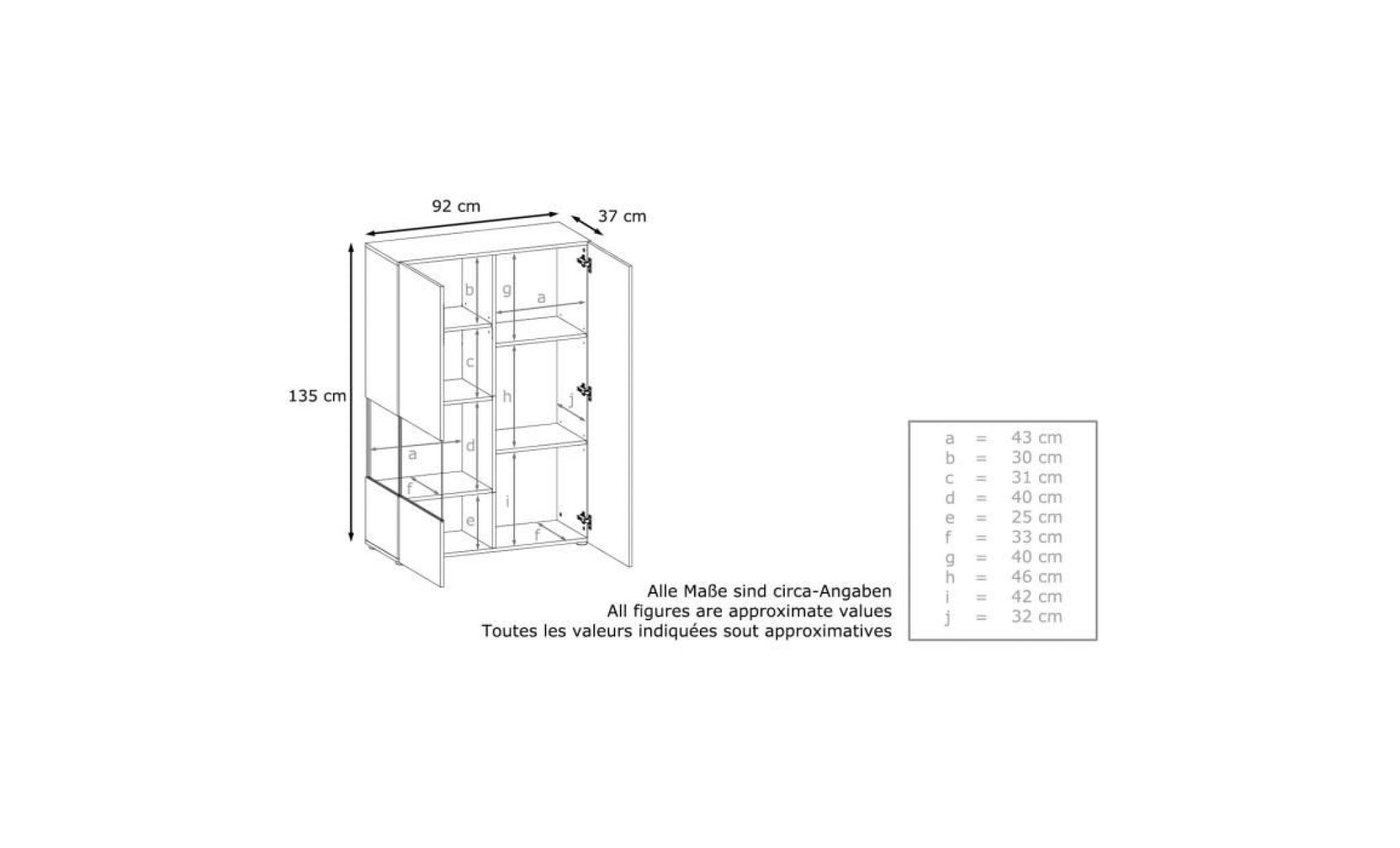 vitrine armoire morena, corps en noir mat  insert en avola anthracite pas cher